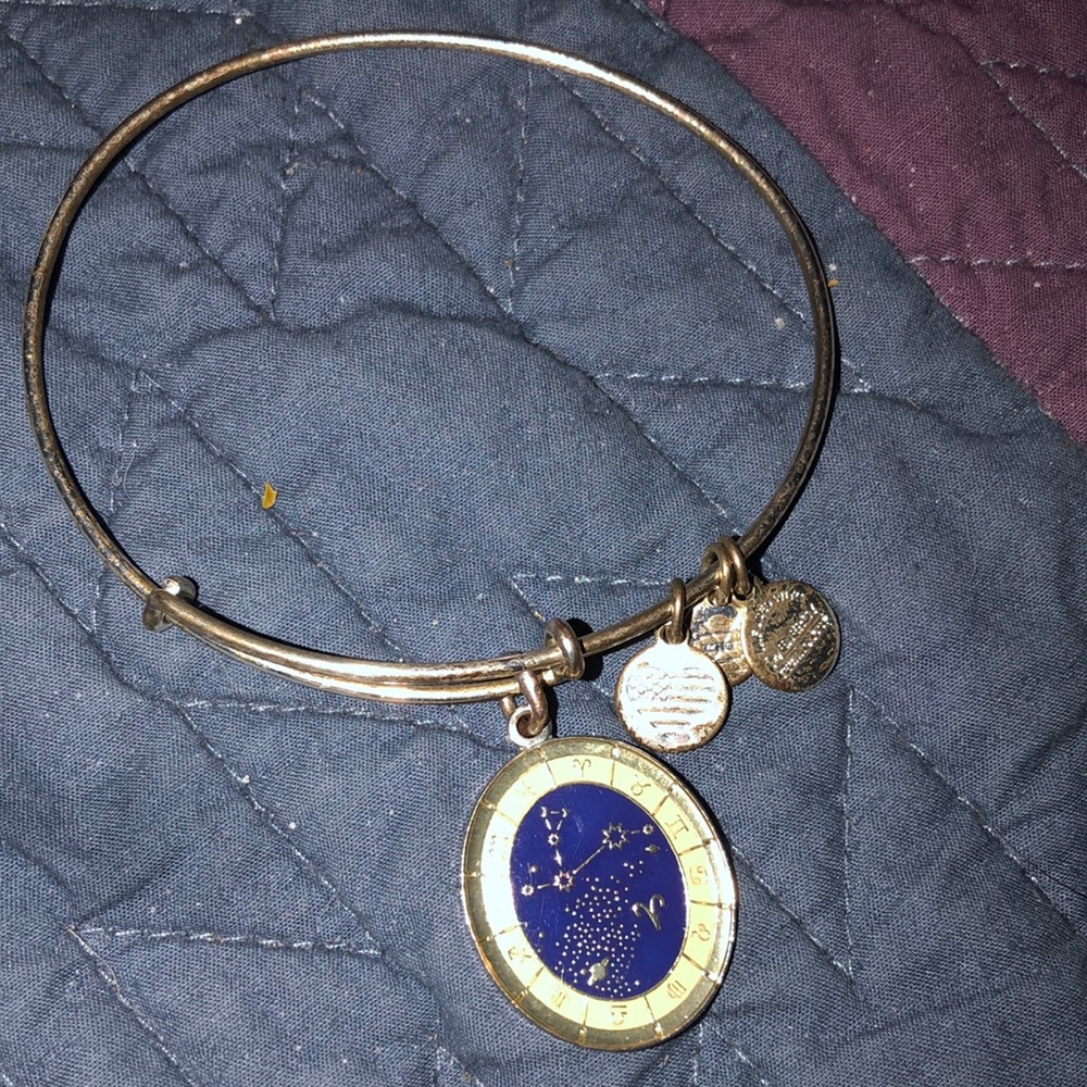 Alex and Ani Bracelet, Aries Zodiac, Gold Tone Charm Bracelet